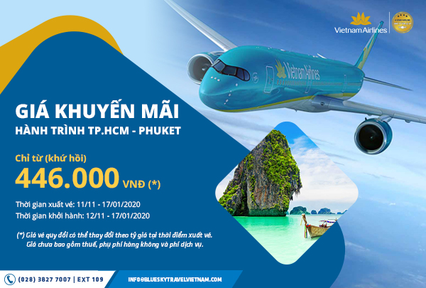 Khuyến mãi hấp dẫn đi Phuket từ TP.HCM bay trên Vietnam Airline 